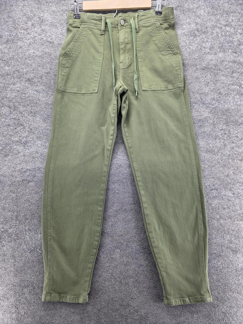 Judy Blue Pants Womens 0/24 Green Jogger Twill Drawstring Elastic Pockets 29 In